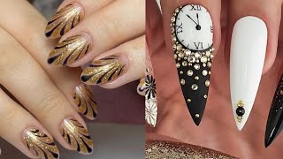 How to make stylish nail at homeeasy new year nails designnail art design new year 2024mash charm [upl. by Alilak168]