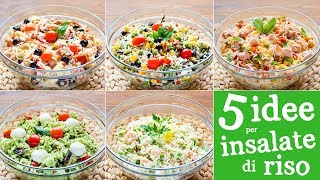 5 Idee per Insalata di Riso  Wurstel  Pesto  Verdure  Tonno  Gamberetti e Salmone [upl. by Ayotnom]