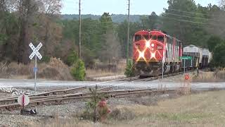 Aberdeen Carolina and Western local taking loads from CSX north on the Sandhills Div main 122823 [upl. by Spillihp623]