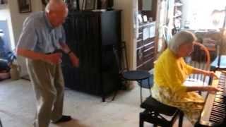 A little spontaneous dance by my Dad while Mom plays the piano [upl. by Anagnos]