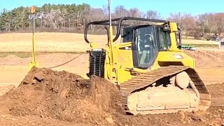 CAT Bulldozer Hard at Work Building a Soccer Field [upl. by Leund654]