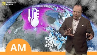 Canadas National Forecast Plummeting Temperatures and MultiDay Snow Squalls  WeatherAM [upl. by Etteniuq]