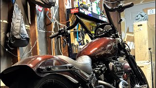 Harley Breakout 🔥🔥🔥FMB CHOPPERS Phatty Mercs Ape Hanger Install Prep harleybreakout breakout114 [upl. by Marzi]