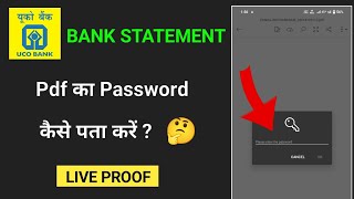 Uco bank ki statement me password kya dale  Uco statement pdf file password  Man of technical [upl. by Abekam691]