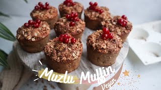 Vegan glutensiz Muzlu Kek Nasıl Yapılır  I Bademli Muzlu Crumble Muffin 🌱 [upl. by Ahsiemak]