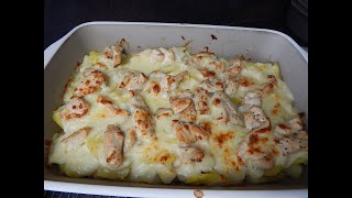 Kartoffel Spargel Auflauf mit gebratenen Hähnchenstreifen [upl. by Addie]