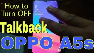 How to Turn OFF Talkback on OPPO A5s  OPPO A5s Tips amp tricks [upl. by Essam]