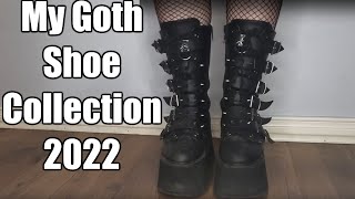 My Goth Shoe Collection Demonia YRU Strangecvlt etc [upl. by Odeen687]