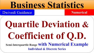 Quartile Deviation in discrete series and individual Coefficient of Quartile Deviation statistics [upl. by Binnings]