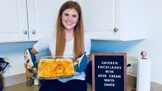 Chicken Enchiladas With Sour Cream White Sauce Gluten Free Option [upl. by Ahsiyk]