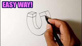 How to draw a U shape magnet  Simple Easy Drawing [upl. by Trebuh]