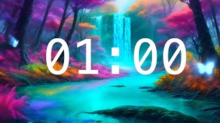 1 Minute Countdown Timer with Alarm  Fantasy Worlds Calming Music  Classroom Timers [upl. by Blount]