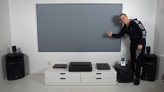 FENGMI 100Inch Antilight Projector screen review  Best affordable ALR UST projection screen [upl. by Owades]