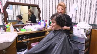 Preview clip of Kats Roller Set and Comb Out of a 1980s Bouffant at Carmens Salon [upl. by Nnyltiak837]