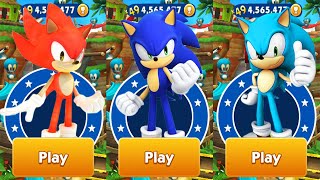 Sonic Dash  Sonic vs Fire Sonic vs Ice Sonic  All Characters Unlocked  Run Gameplay [upl. by Aicarg]