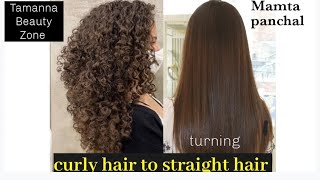 Turning curly coily hair into smooth straight shiny hair  Rebounding hair transformation [upl. by Noryahs]