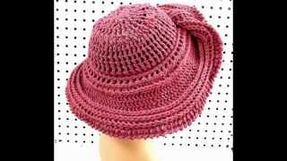 Crochet Hat for Women FRONTIER Unique Crochet Wide Brim Hat Old Rose Hat [upl. by Attey]