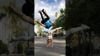 Road Block 🚧⚠️ flips handstand gymnastics tricks parkour [upl. by Esyned569]