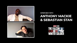 Interview with Anthony Mackie and Sebastian Stan from FALCON AND WINTER SOLDIER LEGENDADO [upl. by Elmajian]