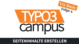 TYPO3 11 Grundkurs Folge 4  Seiteninhalte erstellen [upl. by Elletsyrc]