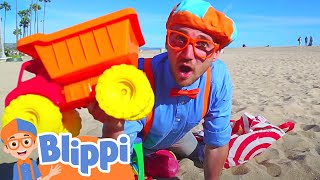 What are Shapes Blippi Learns Colors at the Beach  Blippi​ [upl. by Ankeny]