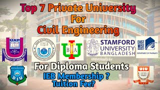 Top 7 University For Civil Engineering  For Diploma Student [upl. by Kirby851]