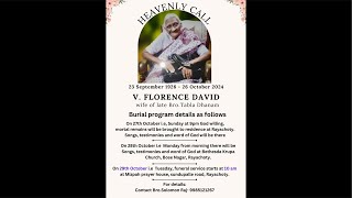 Funeral Service of Sis Florence David [upl. by Nalda]