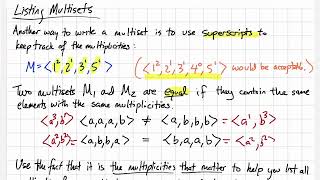 24A  Multisets and Multichooses  MATH 120 [upl. by Nairadal]