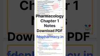 Pharmacology Chapter 1 PDF Notes dpharmanotes dpharmacy2ndyear pharmacologynotes [upl. by Attenat]