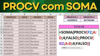 PROCV com SOMA  Como fazer para juntar funções e fórmulas no Excel [upl. by Eon299]