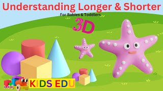 Understanding Longer amp Shorter  3D  For Babies amp Toddlers  Educational Video [upl. by Atnoled475]