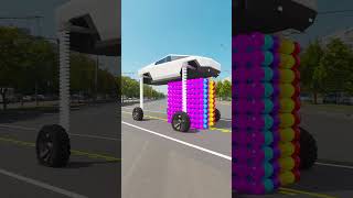 Tesla Cybertruck vs Colorful balls BeamNG Drive [upl. by Handy]