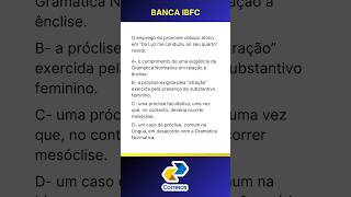 Questão 58 IBFC  Colocação pronominal Próclise Ênclise e Mesóclise [upl. by Ayor]