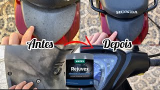 TRANSFORMEI essa Moto com um Revitalizador de Plásticos  Como usar o Rejuvex [upl. by Nerti690]