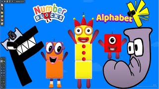 Numberblocks vs Alphabet Lore Puzzle Tetris Game ASMR SPACE  The Floor is LAVA by Algodoo [upl. by Airenahs290]