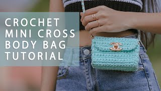 Easy Crochet Mini Crossbody Bag Tutorial  Chenda DIY [upl. by Dahl]