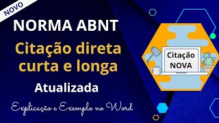 COMO FAZER AS CITAÇÕES ABNT FÁCIL E RÁPIDO 2024 [upl. by Tecla515]