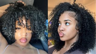 FLIPOVER METHOD ON A CURLY HALF WIG THAT MATCHES MY HAIR PERFECTLY ft HerGivenHair 💕 [upl. by Fontana569]