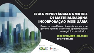 ESG A Importancia da Matriz de Materialidade na Incorporação Imobiliária [upl. by Levon]