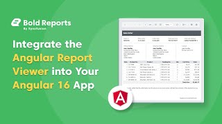 How to Add the Report Viewer to Your Angular App  Bold Reports [upl. by Bauske]