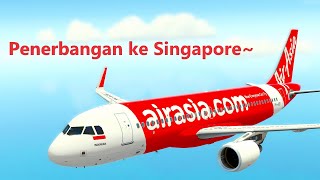 AirAsia Indonesia Airbus A320 Jakarta  Singapore P3D v53 Indonesia [upl. by Adelia]