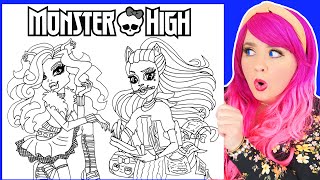 Coloring Monster High Clawdeen Wolf amp Catrine DeMew Coloring Pages  Prismacolor Markers [upl. by Judie]