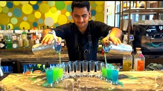 All In 1 Shots 🌈🫡💥 bartender cocktail tricks viral shortvideo atlantistheroyal rainbow [upl. by Pruter]