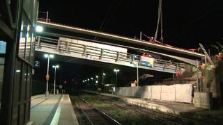 Stahlbetonträger für neue Brücke in Obervellmar eingehoben [upl. by Shakti]