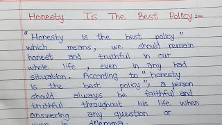 An Essay on Honesty is the best Policy  Essay Writing [upl. by Giulia569]