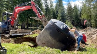 Moving the Water Tank and Building a Root Cellar  OFF GRID LIVING [upl. by Aicylla]