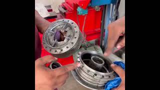 Motorcycle Broken Wheel Hub Repairing Process  Amazing Technique  Part1 hub wheels repair [upl. by Ellerol]