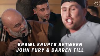 “YOU ARE NOT GOOD ENOUGH TO SUCK TYSON FURY’S D” CHAOS AS JOHN amp TOMMY FURY BRAWL DARREN TILL [upl. by Kennard]