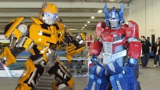 TRANSFORMERS IN REAL LIFE FOR KIDS Optimus prime amp bumblebee  Screen Team [upl. by Syhr691]