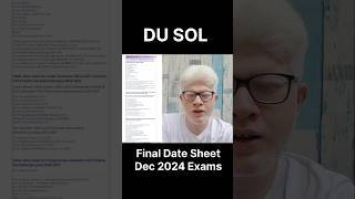 SOL Date Sheet DEC 2024 exams Semester 135  Sol exams Datesheet 2024 dusol solexam2024 [upl. by Diao216]